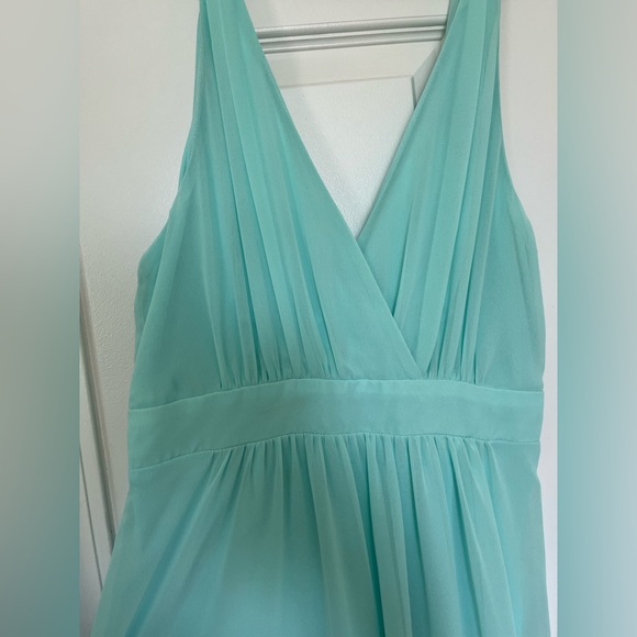 Express Blue/green Dress Chiffon Spaghetti strap, V-neck - Picture 3 of 4